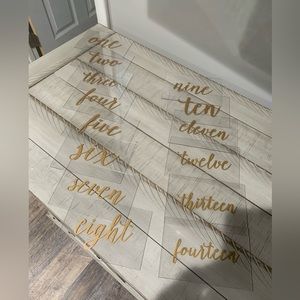 Acrylic table numbers